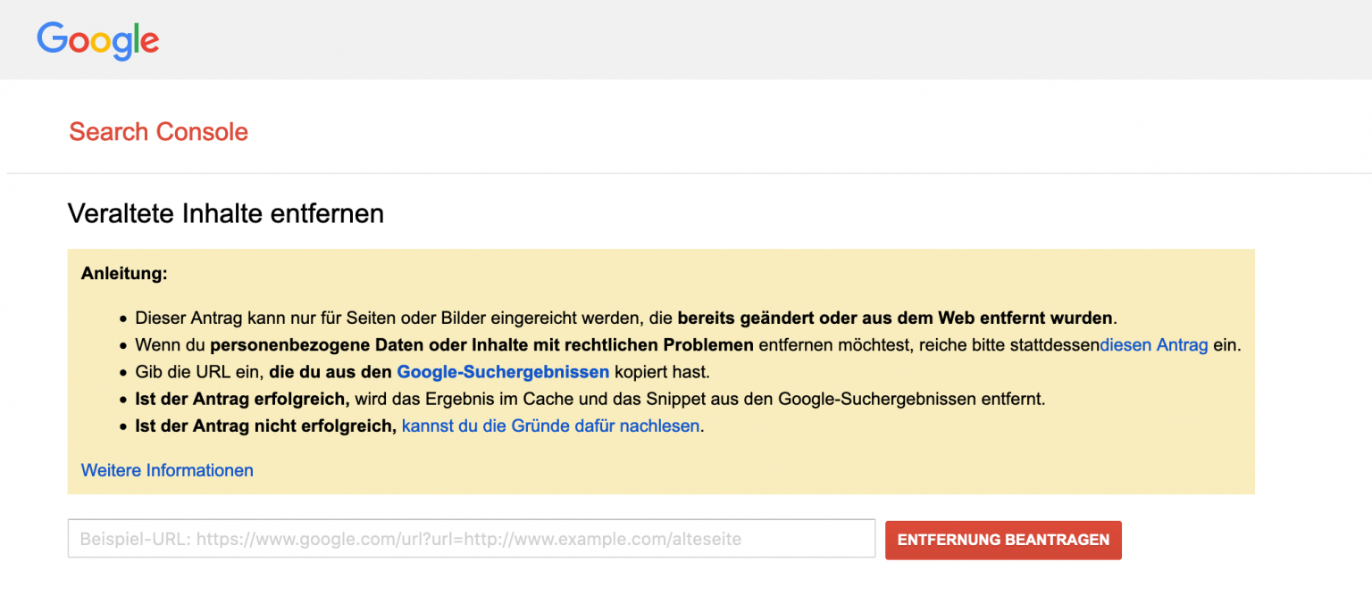 Bild aus dem / Google Index entfernen Blog artif Tübingen