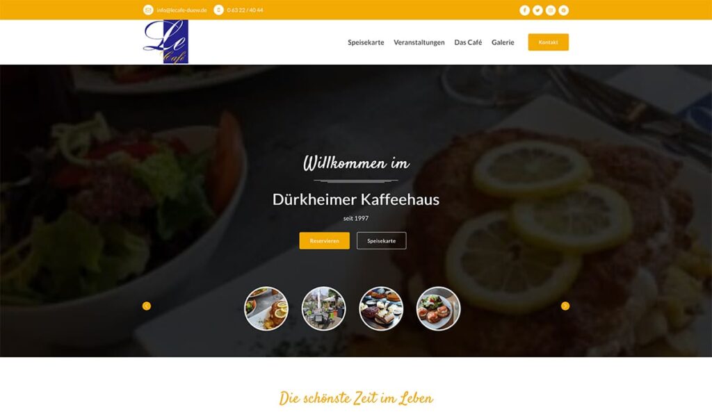 Startseite Le Café WordPress Relaunch